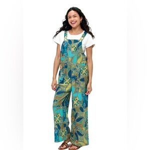 Overall Boho Vibrant Floral Patchwork|Teal